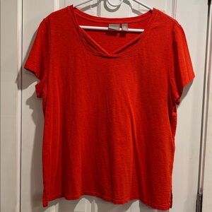 Chico's orange Top with neck detail